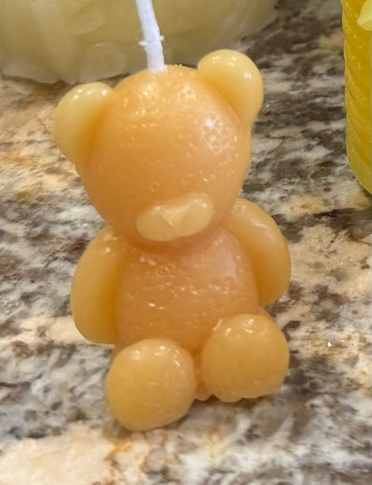 Teddy Bear Beeswax Votive