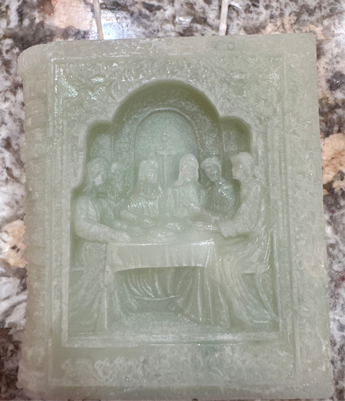 Beeswax Last supper book devotional Candle