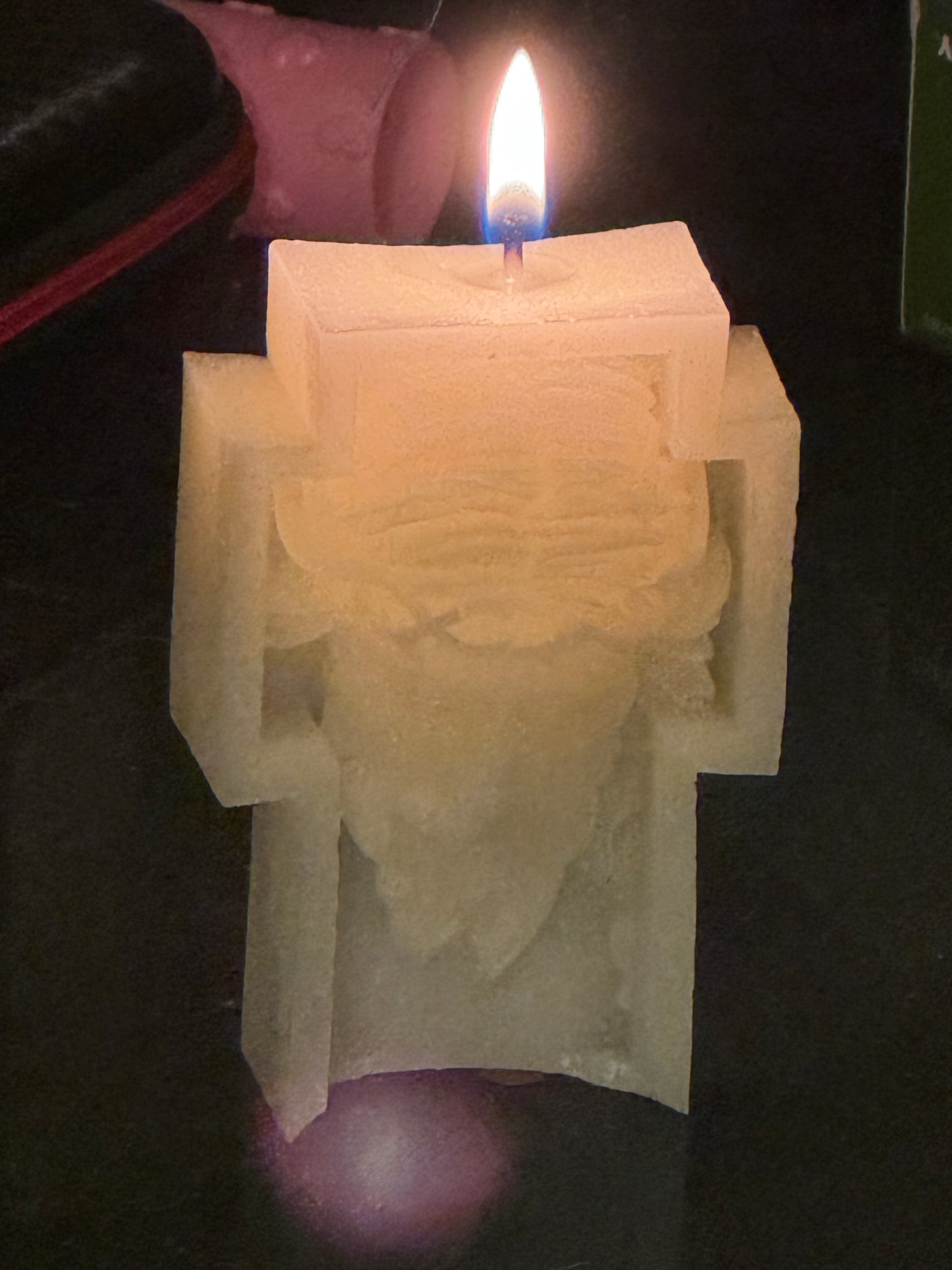 Small Beeswax 3D Jesus cross