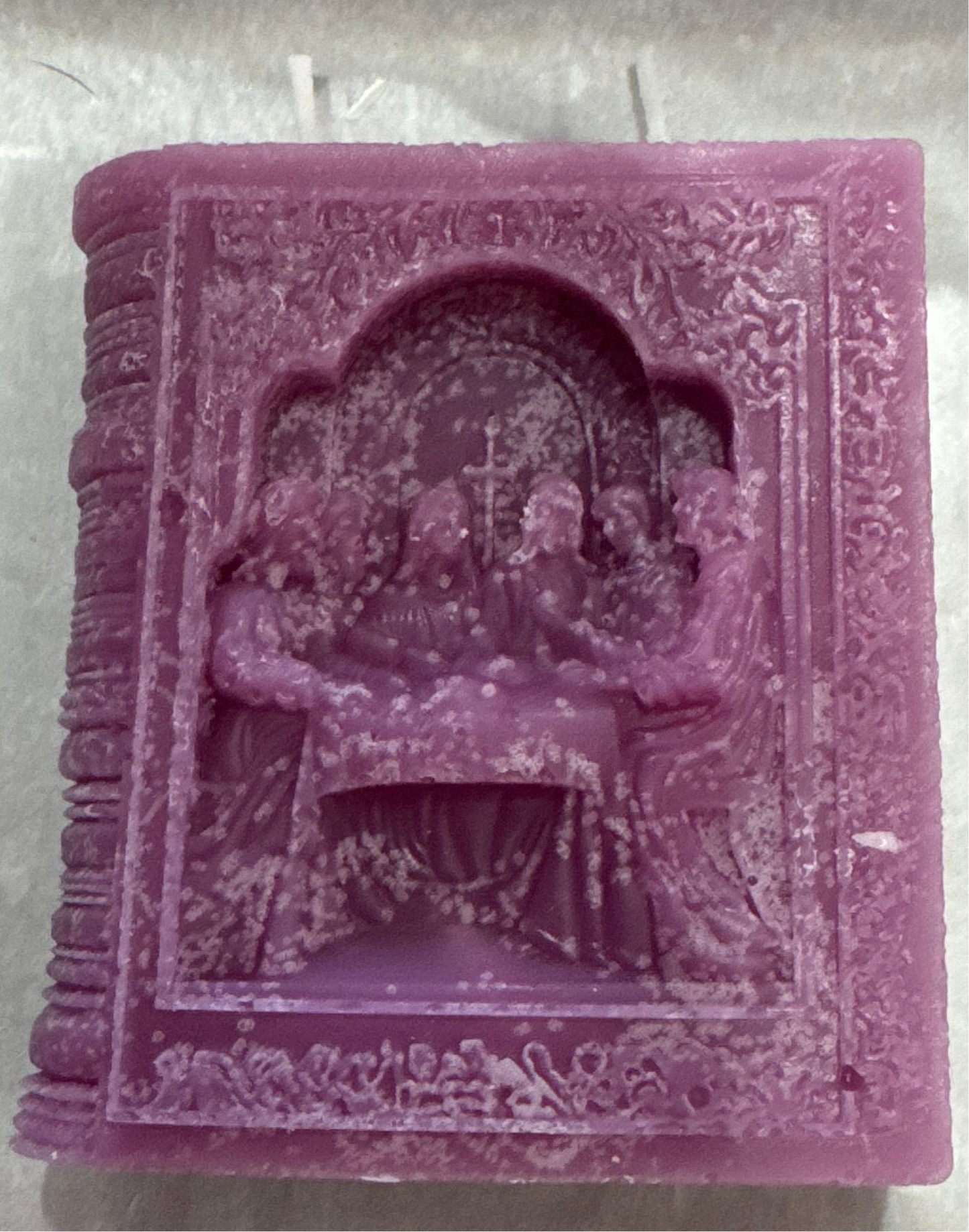 Beeswax Last supper book devotional Candle